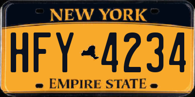 NY license plate HFY4234