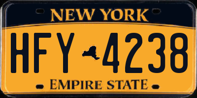 NY license plate HFY4238