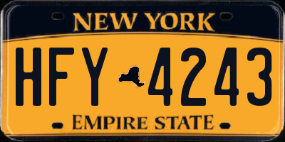 NY license plate HFY4243