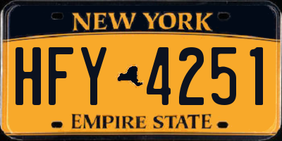 NY license plate HFY4251