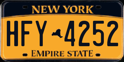 NY license plate HFY4252