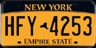 NY license plate HFY4253