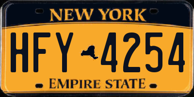 NY license plate HFY4254