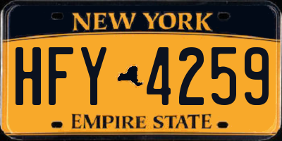 NY license plate HFY4259