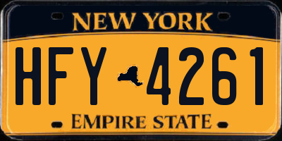 NY license plate HFY4261