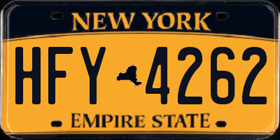 NY license plate HFY4262