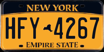 NY license plate HFY4267