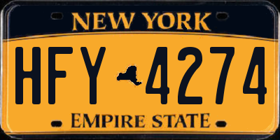 NY license plate HFY4274