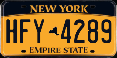 NY license plate HFY4289