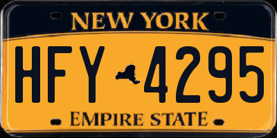 NY license plate HFY4295