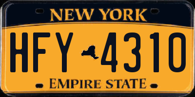 NY license plate HFY4310