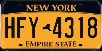 NY license plate HFY4318