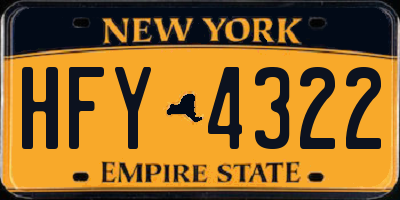 NY license plate HFY4322