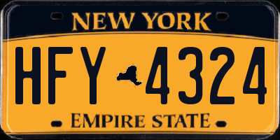 NY license plate HFY4324