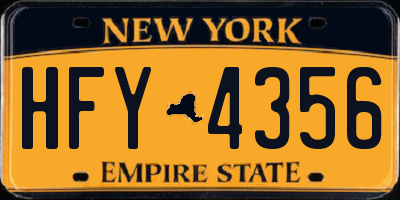 NY license plate HFY4356