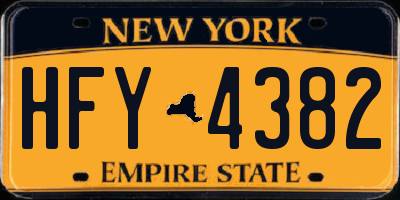 NY license plate HFY4382