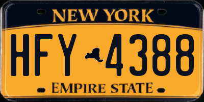 NY license plate HFY4388