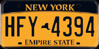 NY license plate HFY4394