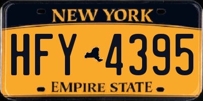 NY license plate HFY4395