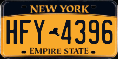 NY license plate HFY4396