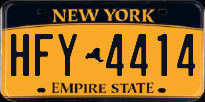 NY license plate HFY4414