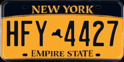 NY license plate HFY4427