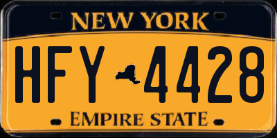 NY license plate HFY4428