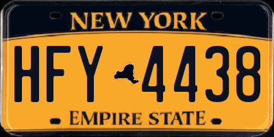 NY license plate HFY4438