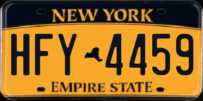 NY license plate HFY4459
