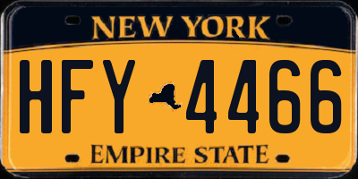 NY license plate HFY4466