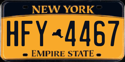 NY license plate HFY4467