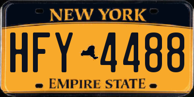 NY license plate HFY4488