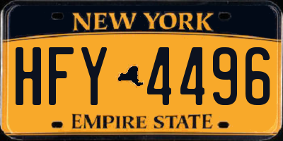 NY license plate HFY4496