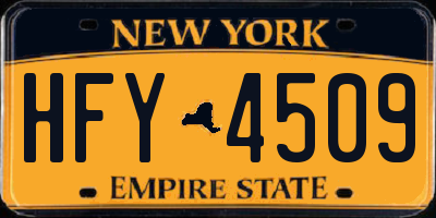NY license plate HFY4509