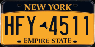 NY license plate HFY4511