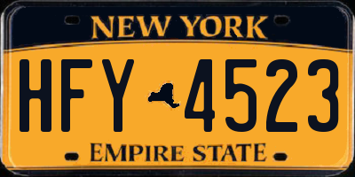 NY license plate HFY4523