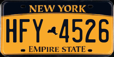 NY license plate HFY4526