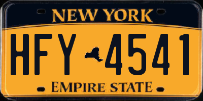 NY license plate HFY4541