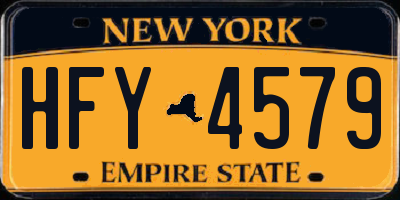 NY license plate HFY4579