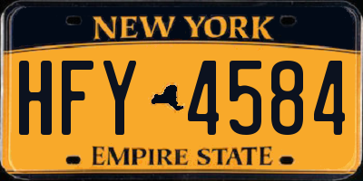 NY license plate HFY4584