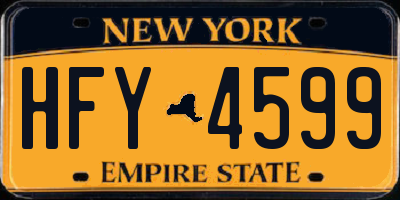 NY license plate HFY4599