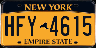 NY license plate HFY4615