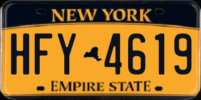 NY license plate HFY4619