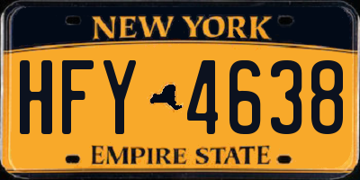NY license plate HFY4638