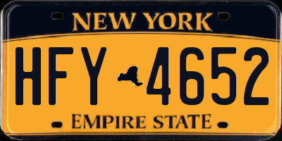 NY license plate HFY4652