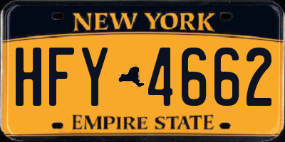 NY license plate HFY4662