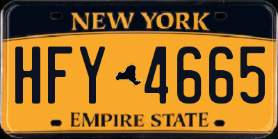 NY license plate HFY4665