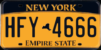 NY license plate HFY4666