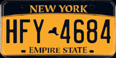 NY license plate HFY4684
