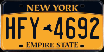 NY license plate HFY4692